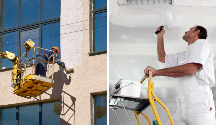Collage of interior and exterior painting